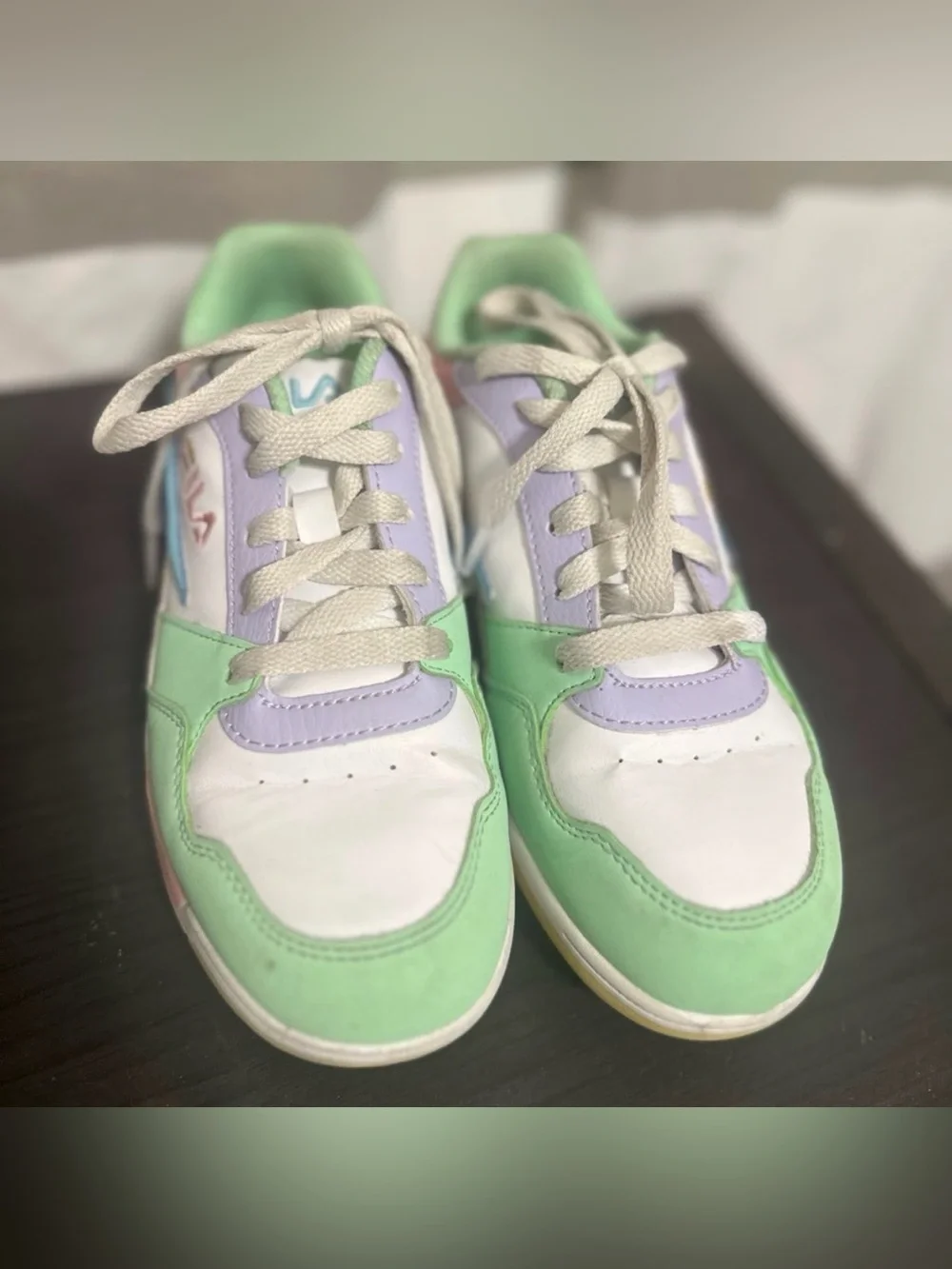FILA Kids Pastel Green Pink Blue Athletic Chunky Sneaker